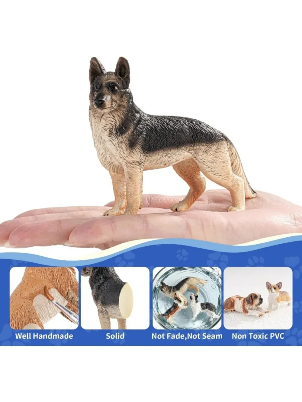 9 PCS Realistic Dog Figurines Set - Educational Animal Toys, Cake Toppers